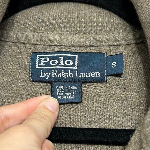 Polo Ralph Lauren Sweatsuit Set Top+Bottoms Men's Sz S/M Beige 1/4 Zip Cozy Knit - Picture 3 of 7